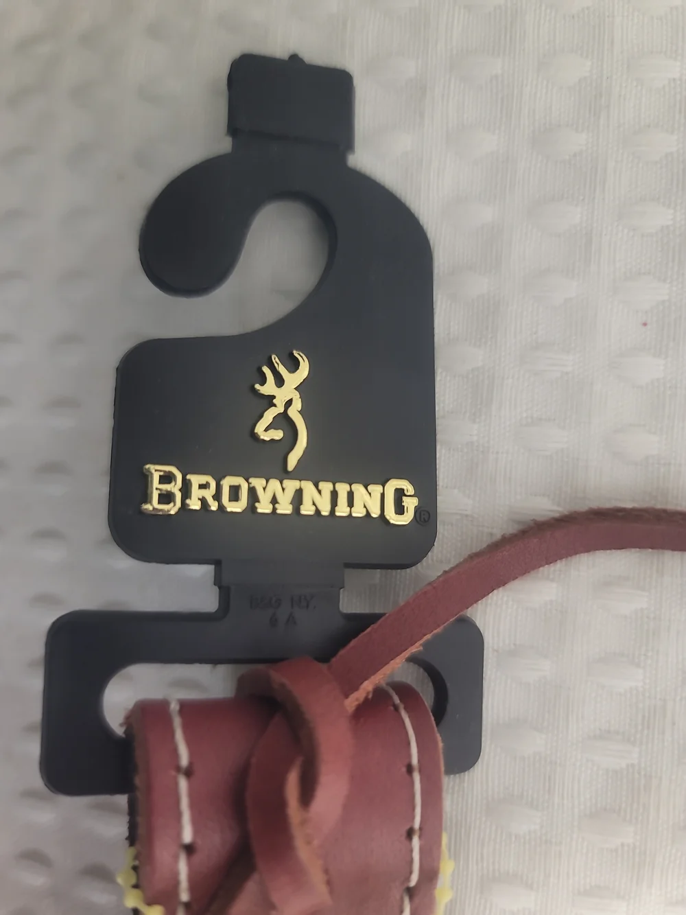 Browning Maroon Leather Rifle Sling with White Contrast Stitching